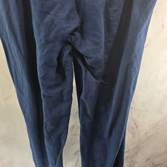 & Other Stories Pants Womens 4 Blue Linen High Rise Straight Leg Pleated - Picture 7 of 13